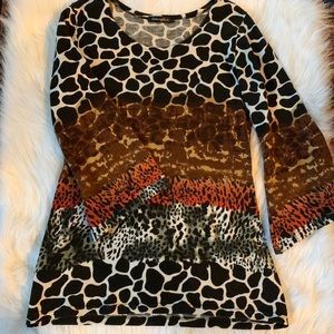 Atmosphere Animal Print Tunic Top - L